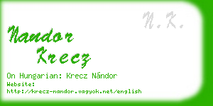 nandor krecz business card